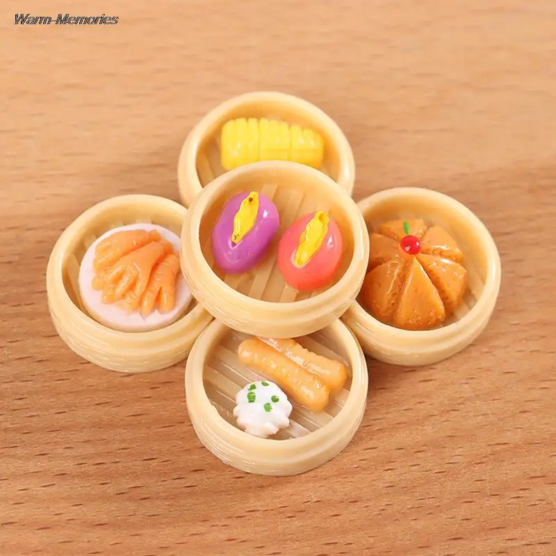 

10Pcs Mini Steamed Breakfast Miniature Dollhouse Decoration Educational Toys For Children Accessories Ornament Tableware Toys