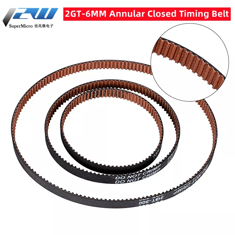 

3D Printer Accessories 2GT-6MM Annular Closed Timing Belt, Belt Rubber Transmission Gear anti-skid Pulley Belt 110 200 320-852mm