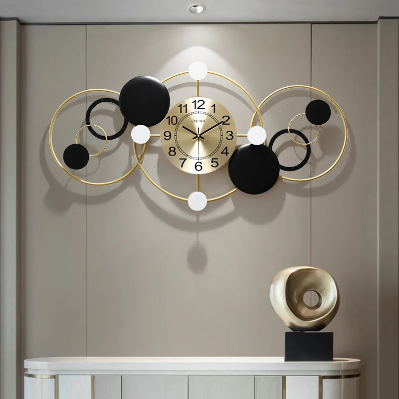 

Silent Metal Wall Clock Modern Design Luxury Aesthetic Wall Art Large Digital Clock Mechanism Reloj Pared Decoration Living Room
