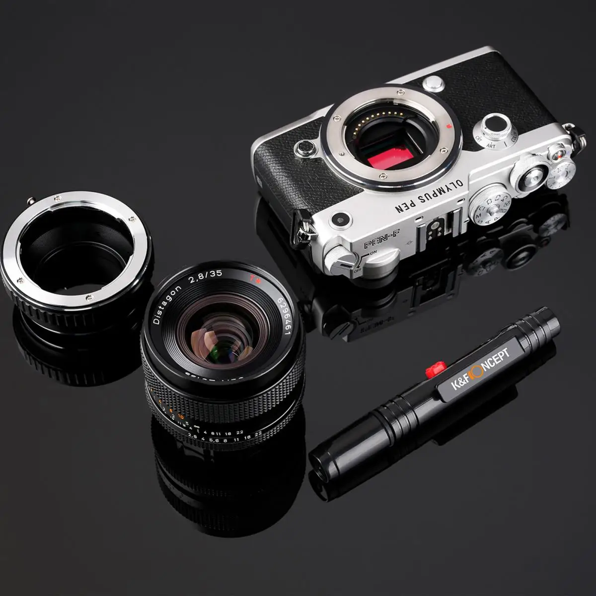 K&ampF Concept Lens Cleaning Pen Brush With 2 Carbon Heads for DSLR Camera Telescope Magnifying Glass Mobile Phone Screen - купить по