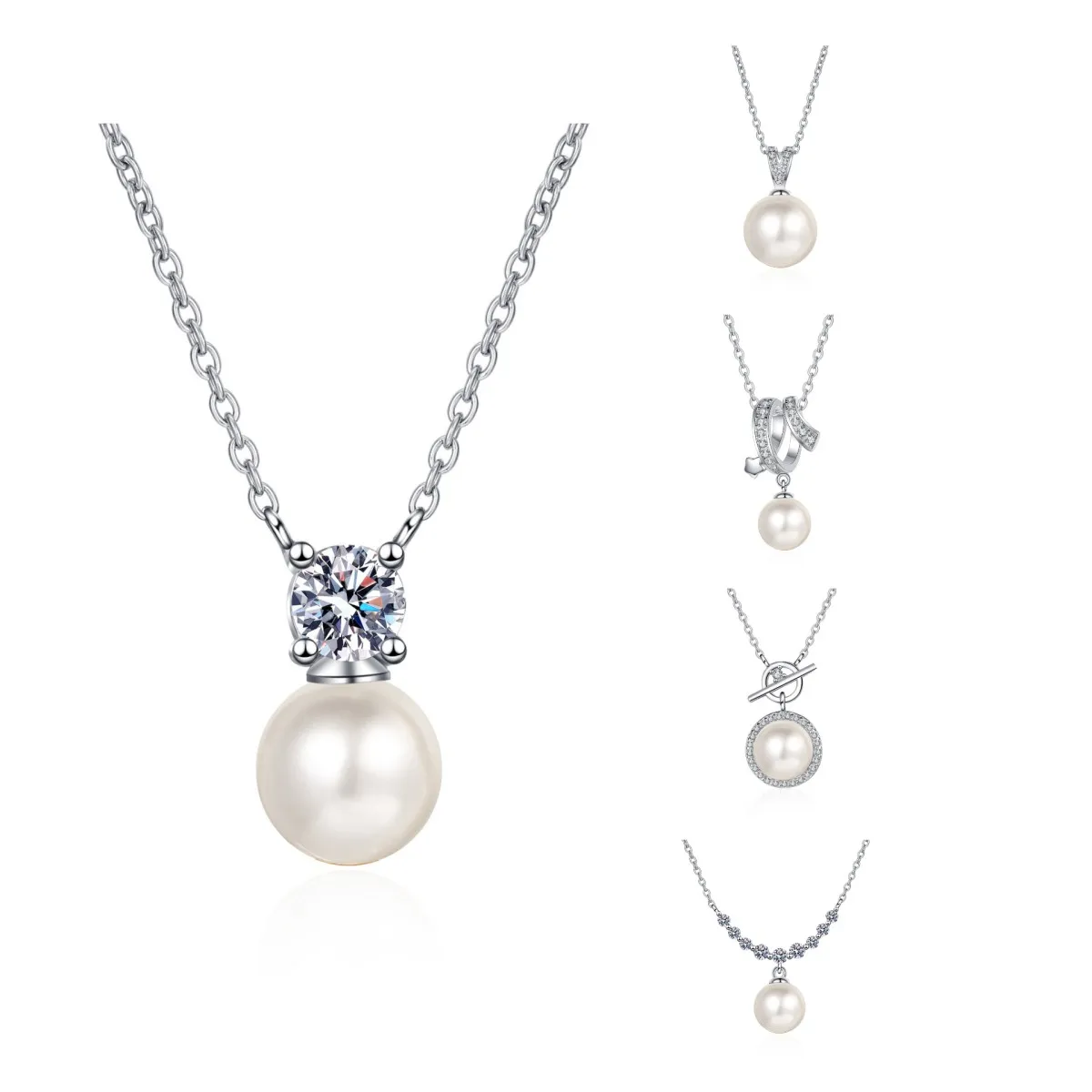 

Certified 5A FreshWater Pearl Moissanite Necklace for Women 925 Sterling Silver Pedant Necklace Fine Jewelry