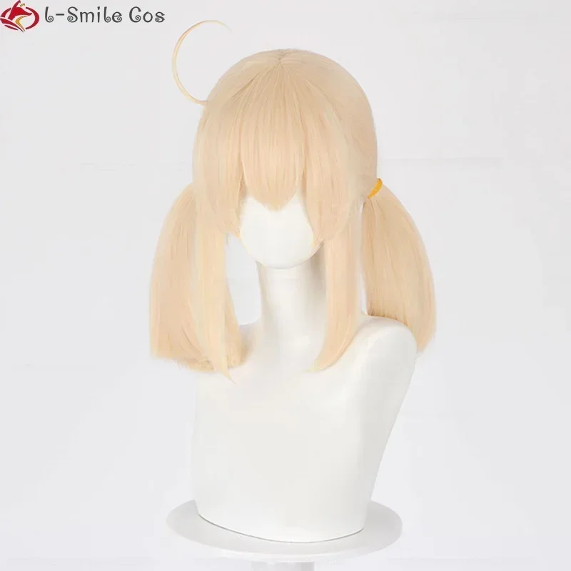 Игра Genshin Impact Wig Klee Косплей Парик Льняной Золотой Двойной Хвост Парики