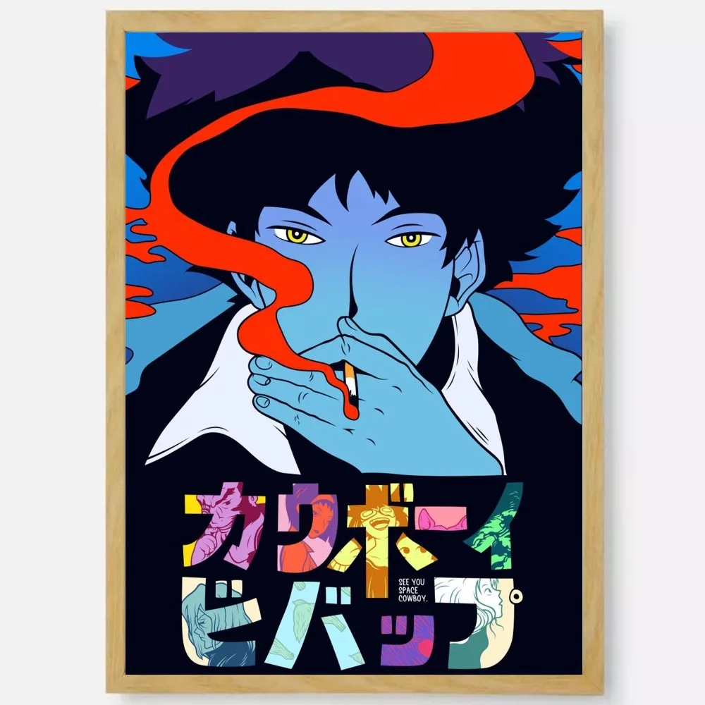 Аниме C-Cowboy Bebop плакат HD искусство липкая стена водонепроницаемый дом гостиная