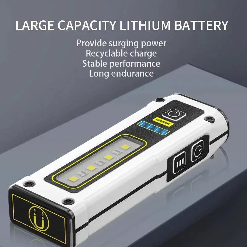 Водонепроницаемый Аварийный Фонарик С Магнитным Будильником Брелок SOS Внешний