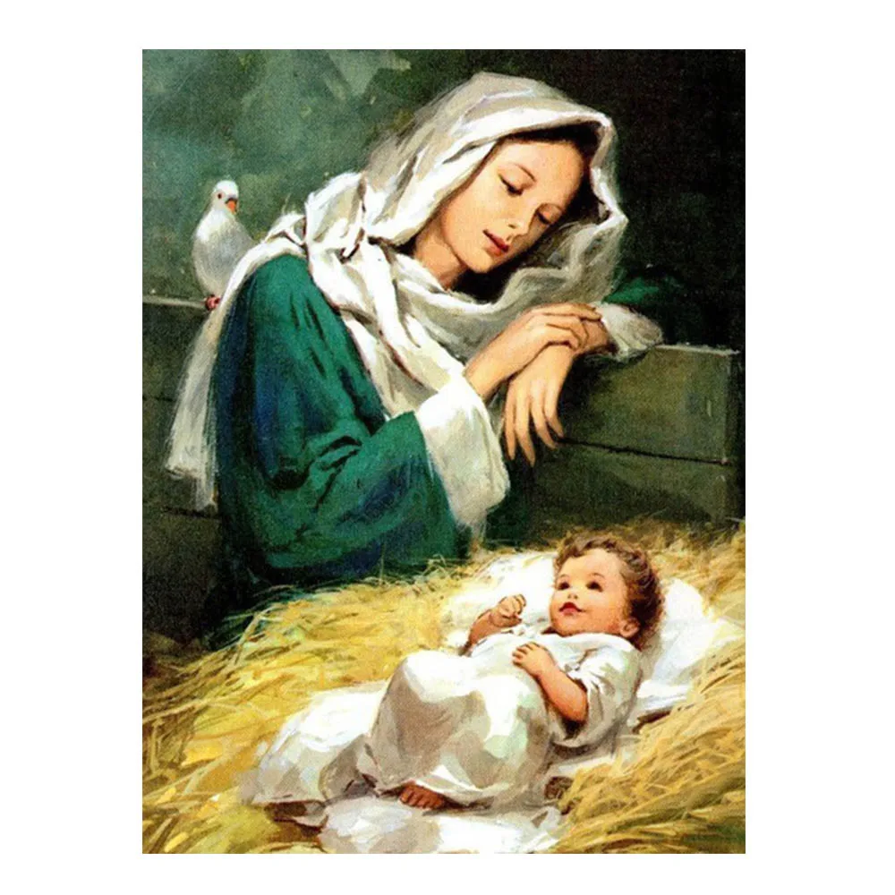 

5D DIY Diamond Painting Jesus Religion Cross Stitch Kit Full Drill Embroidery Picture of Rhinestones Mosaic Religious Decor