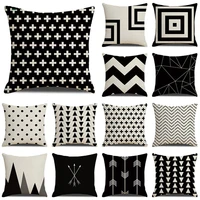 1pc classic geometric print linen home decor pillowcase car couches sofa cushion cover home textils pillow case
