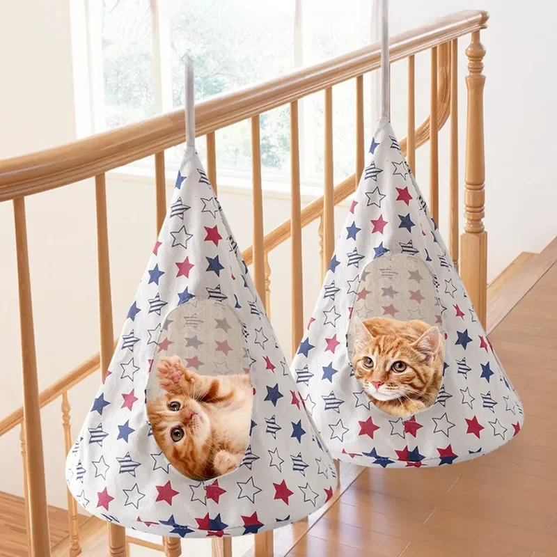 

Cat hammock breathable cat bed Soft Cotton cat basket hanging Kitten Nest pet Creative litter can be hung pet cage Swing