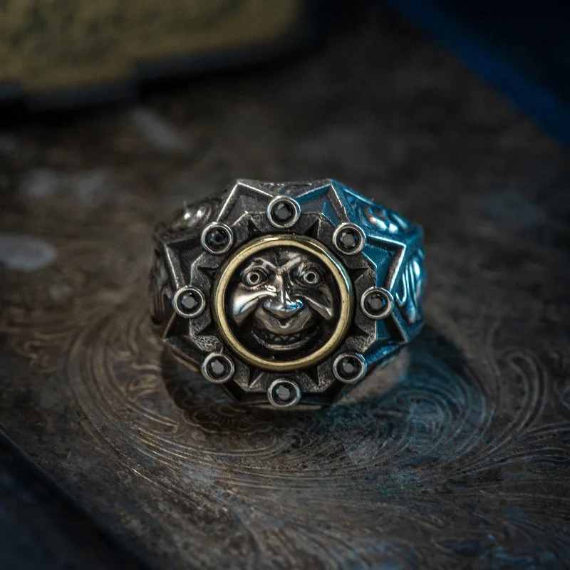

Personality Punk Clown Mask Rings Polygon Skull Adjustable Finger Ring for Motorcycle Party Cool Rings Men Women Jewelry