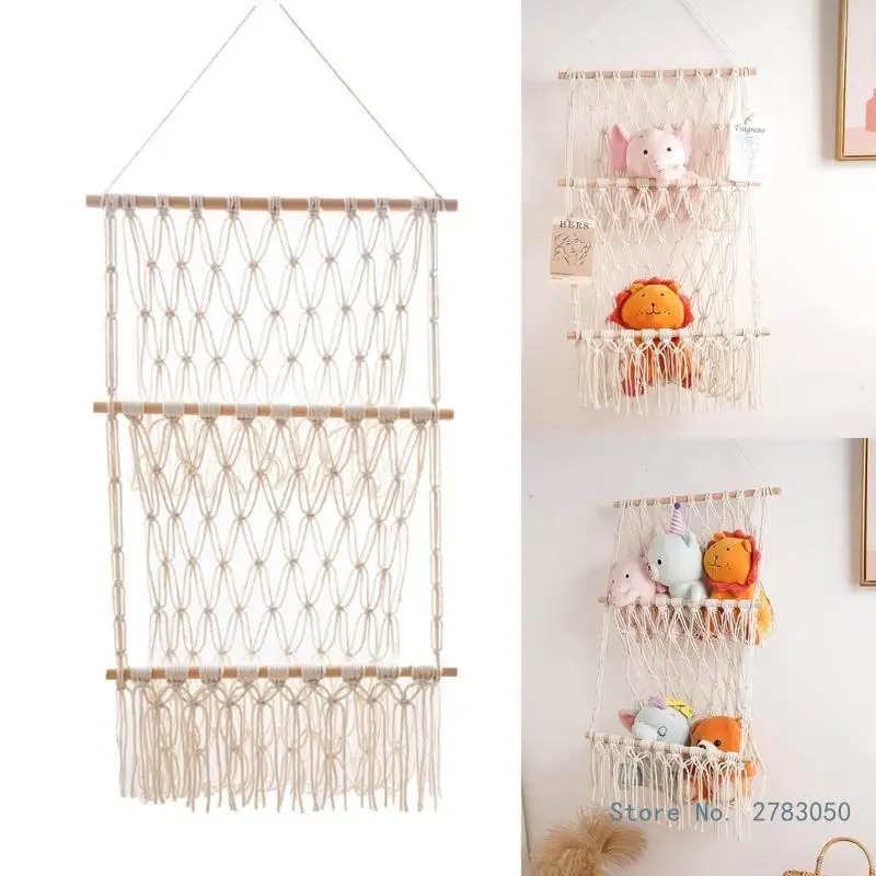 

Настенная веревка из хлопка ручной работы, подвесная полка, многоцелевой Органайзер, стеллаж для детей, девочек, мальчиков, органайзер для окон, стен, дверей