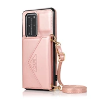 for huawei p40 pro mate 30 pro pu leather portable phone case with kickstand function magnetic card wallet cover