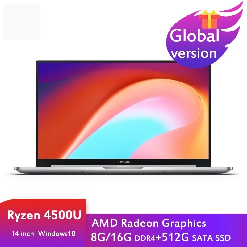 

For Xiaomi RedmiBook pro 14 Laptop Ryzen 5 16G/DDR4+512GB SSD 14 Inch Windows 10 Notebook Ultraslim Metal Computer 100%sRGB