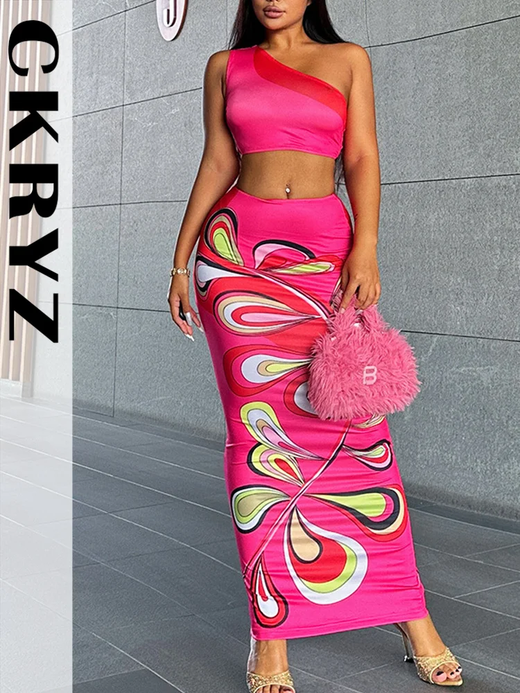

Ladies Autumn 2 Pieces Sleeveless Backless Crop Top And Maxi Skirt Set For Women Fashion Birthday Party Clubwear Y2K Fall Outfit