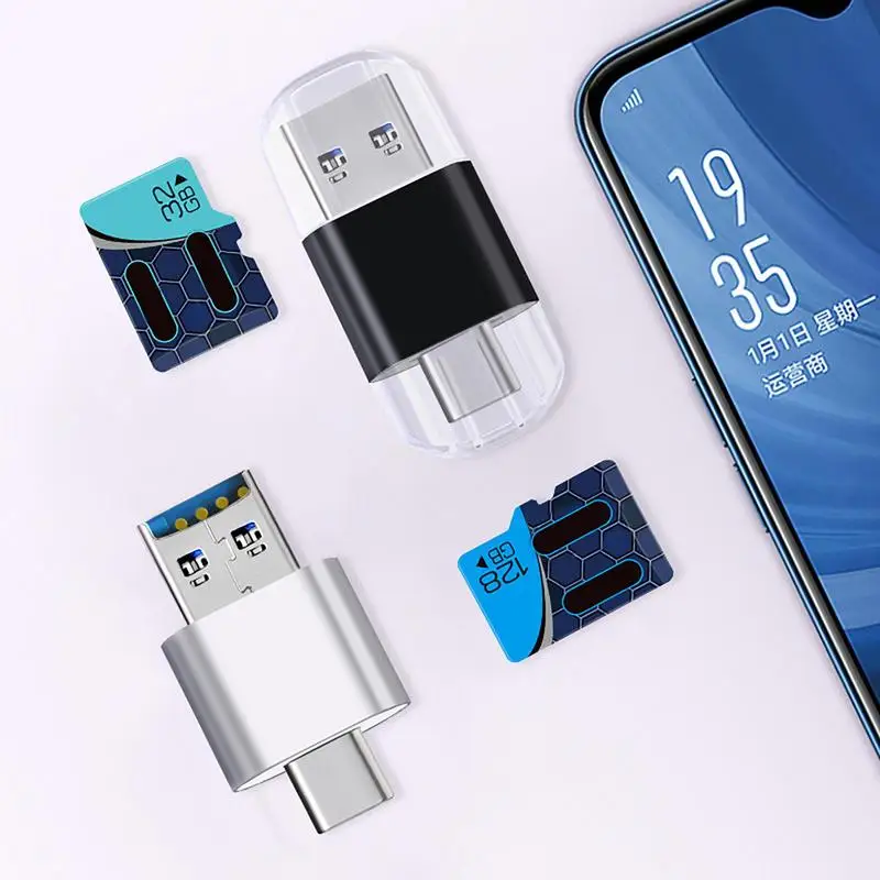 

Устройство для чтения TF-карт с портом Type-C, устройство для чтения TF-карт, флэш-трансмиссия, расширение памяти телефона, двойного назначения, водонепроницаемый