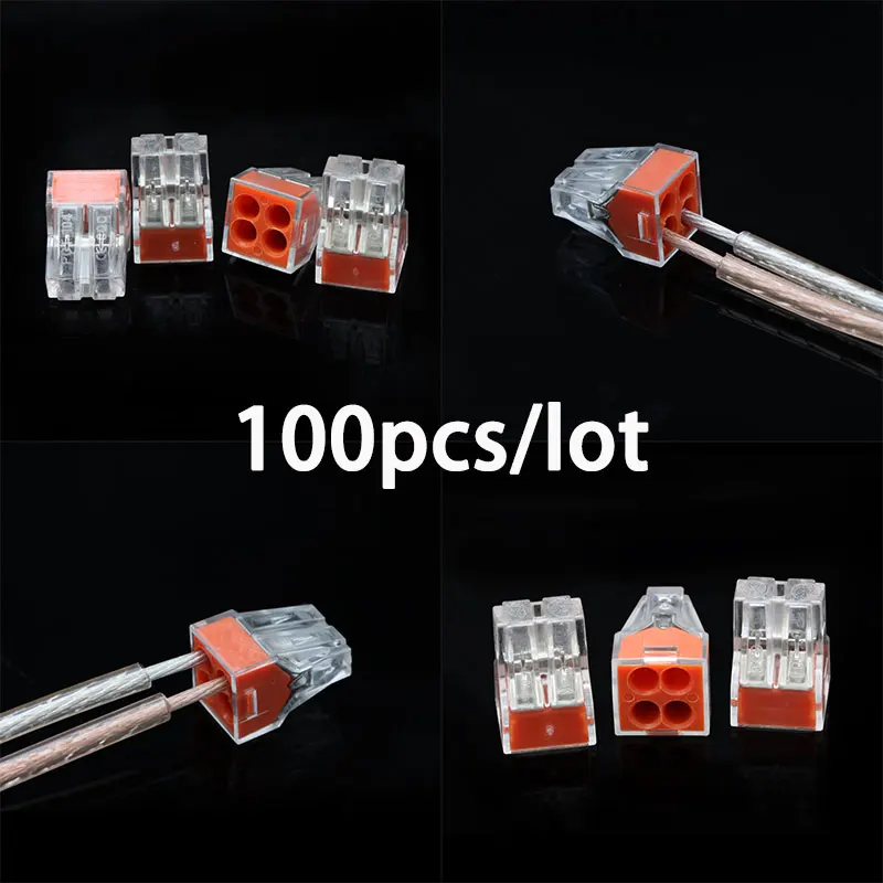 

100PCS Quick Wiring Terminal Four-hole Quick Wiring Hard Wiring Terminal PCT-104