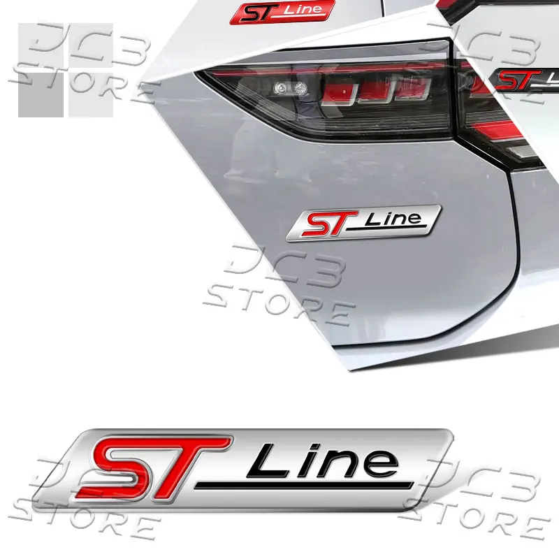 Фото 3D Металлическая эмблема ST-Line для автомобиля - наклейка на боковое крыло и багажник для Ford Focus, Fiesta, Mondeo, Kuga, Puma, аксессуары для стайлинга №4