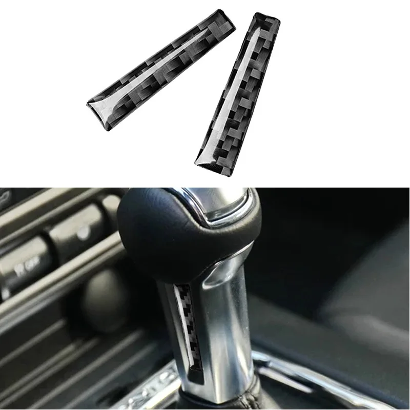

2Pcs/set For Ford Mustang 2015-2019 Carbon Fiber Gear Shift Knob Handle Panel Decor Sticker Car Styling Accessories