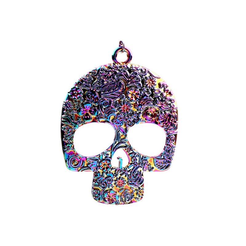 

1pcs/Lot Personality Rainbow Color Hollow Skull Charms Pendant For Necklace Earrings Bracelet Jewelry Making Diy Accessories