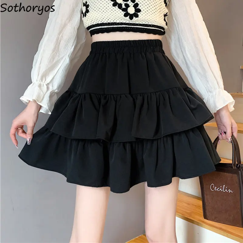 

Skirts Women Pleated Summer New Design High Waist Casual Trendy Preppy Style Students Comfortable A-line All-match Simple Daily