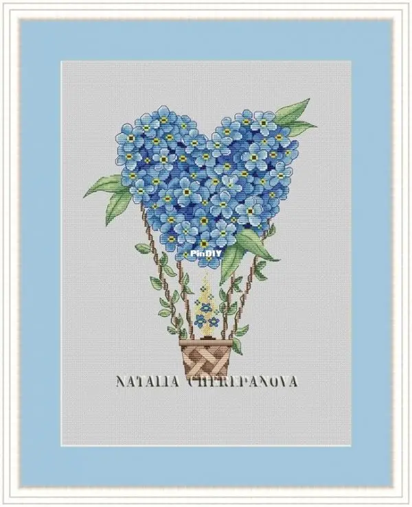 Набор для вышивки крестом Gold Collection украшения Windswept Santa воздушный шар Blue Forget Me Not Hot