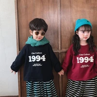 2022 autumn boys and girls fashion letters printed sweatshirts kids cotton loose casual pullovers