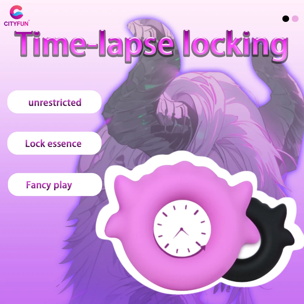 Cityfun розовый черный овечий мужской силиконовый член целомудрия с 2-размерным