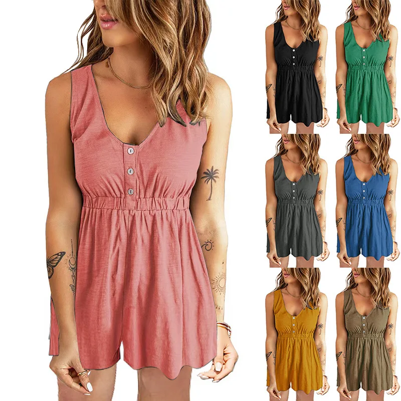 

Майка женская на пуговицах, повседневный однотонный пуловер с завышенной талией, штаны для дома, лето