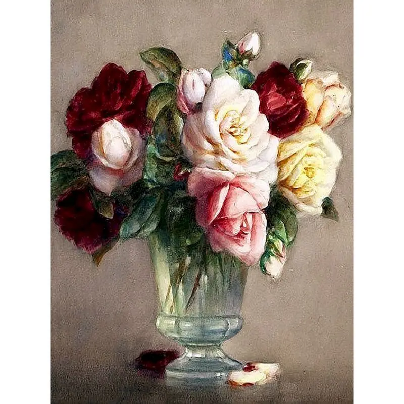 

GATYZTORY DIY Painting By Numbers For Adults Flower 60x75cm Picture By Numbers On Canvas Frameless Home Decor Rose Unique Gift