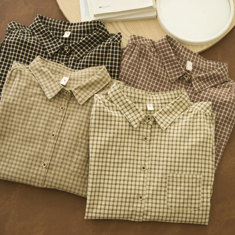 Jinxinghuai Preppy клетчатая свободная утягивающая нижняя часть сложенная внутренняя