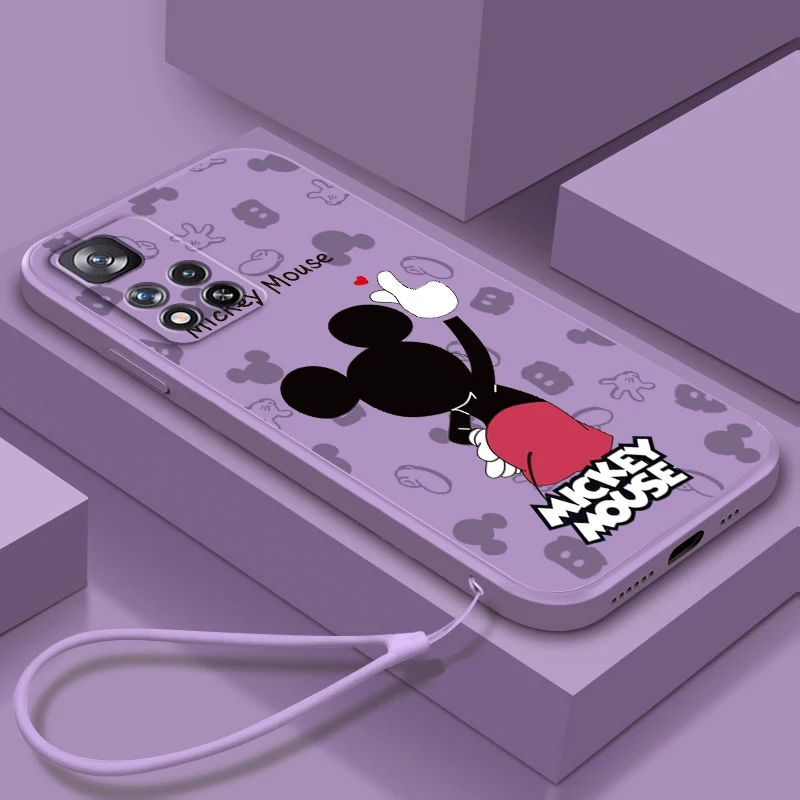 

Love Mickey Minnie Mouse Liquid Rope TPU Funda Phone Case For Xiaomi Redmi Note 11 11S 11T 10S 10 9S 9T 9 8T 8 Pro Plus 5G