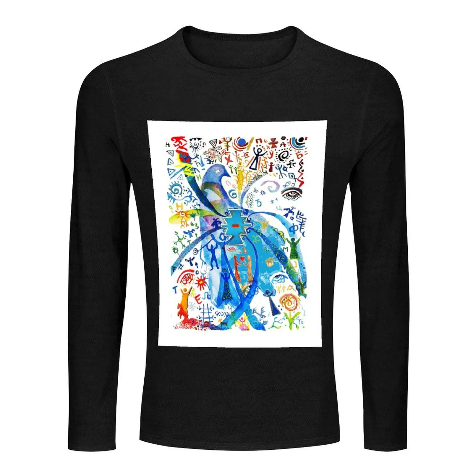Длинная футболка Plava Gugutka одежда в стиле хиппи блузка мужские хлопковые футболки