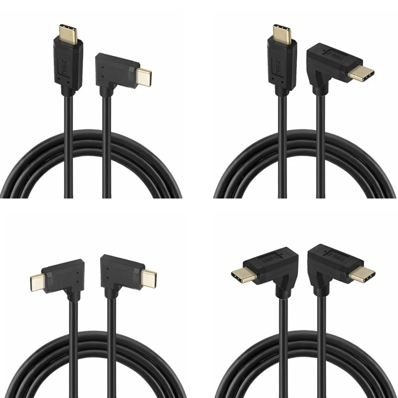 Дешевый 5 А 10 Гбит/с кабель USB C к прямоугольный локоть Type-C штекер-штекер/гнездо