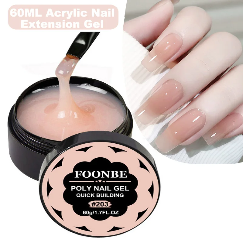 

60ML Nude Nail Extension Gel Nail Jelly Gel Clear Nail Quick Building Gel For Acrylic Nail Fiber Gel Art Manicure Pink White Kit
