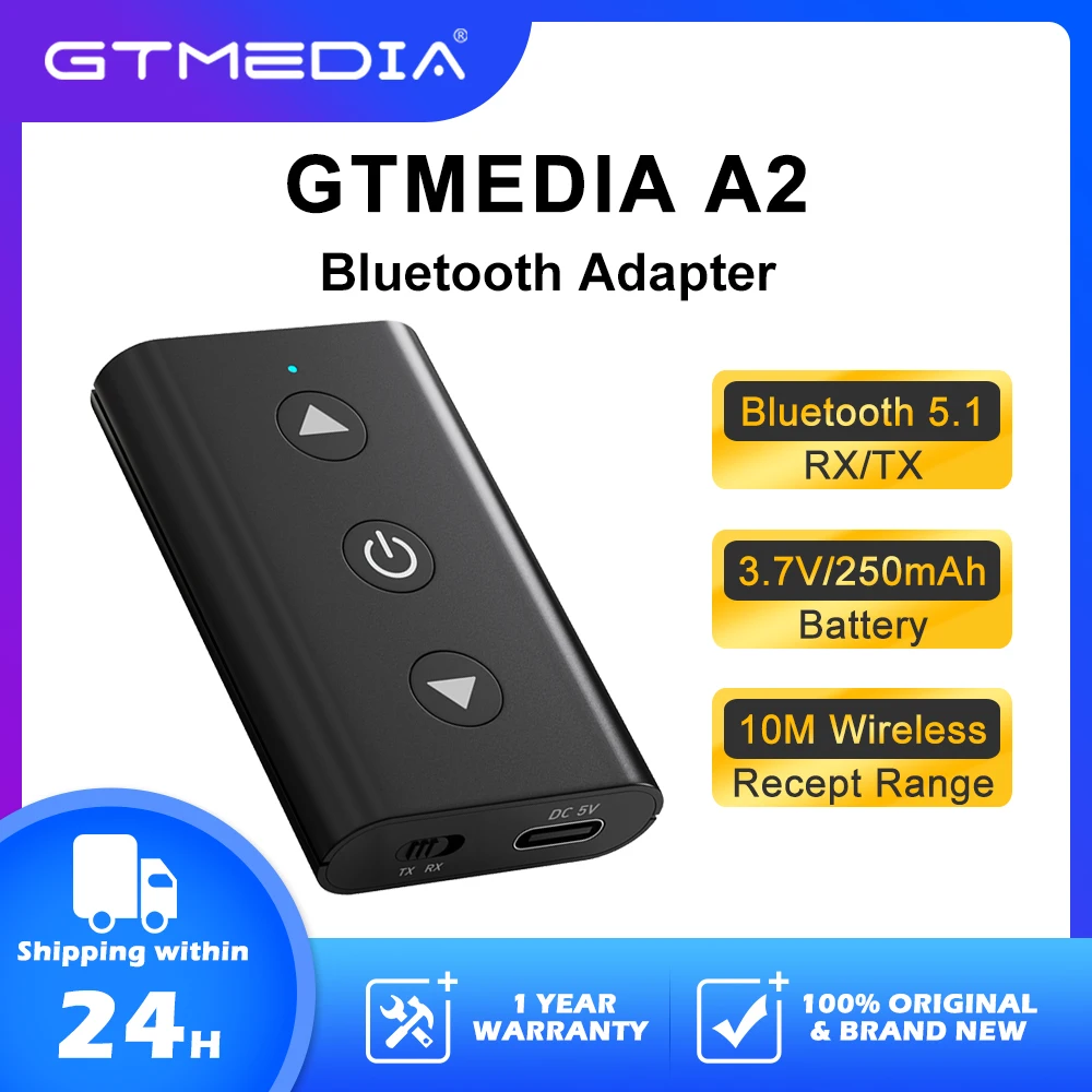 

Bluetooth-адаптер 2 в 1 GTMEDIA A2, BT 5,1, 10 м