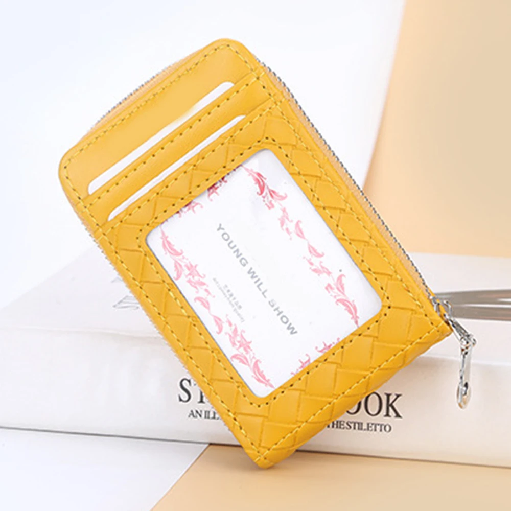 

New fashion Women's Credit Card Holder Zipper Wallet pu Leather Wallets Clutch Bag ID Card Simple Casual Bag Purses Men