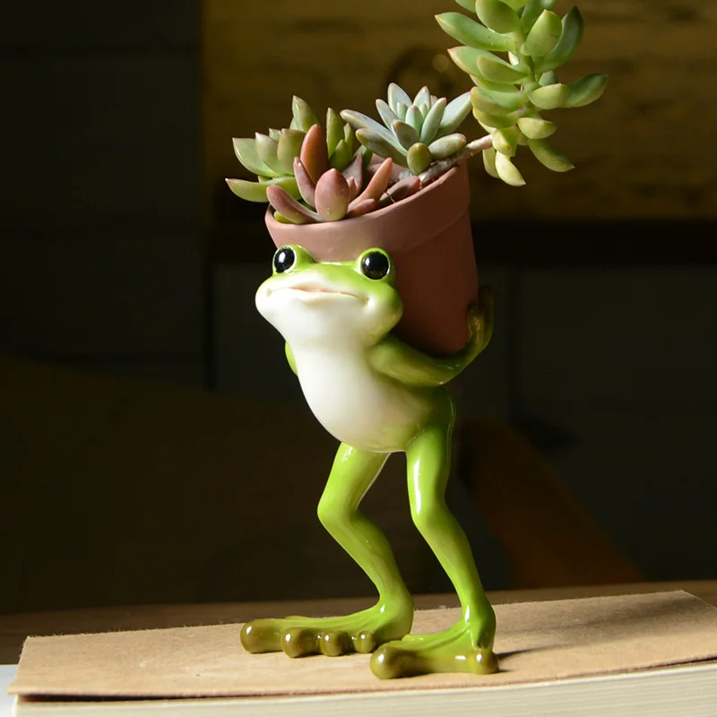 

Creative Clay Pots with Frog Ornament Succulent Plant Cactus Planter Nursery Garden Home Decoration Flower Pot Succulent Pot