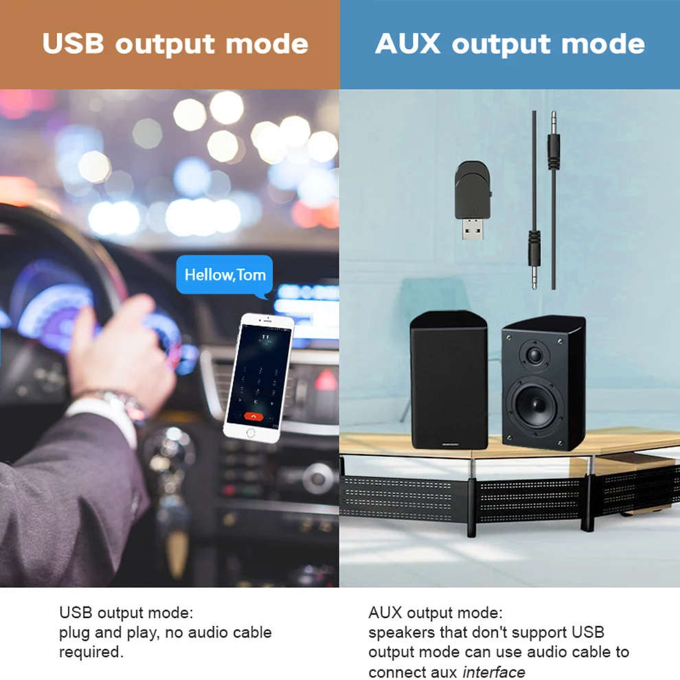LccKaa USB Bluetooth 5 0 передатчик приемник 2 в 1 беспроводной аудио адаптер с кабелем 3 мм
