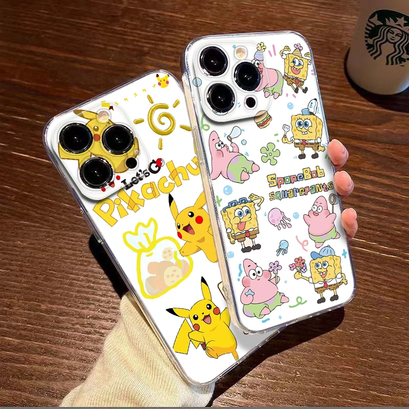 Мягкий чехол B32 Pikachu для Samsung S8 S9 S10 S10E S20 FE S21 Plus Ultra S30 Note 10 20 8 9 M33 M52 M53