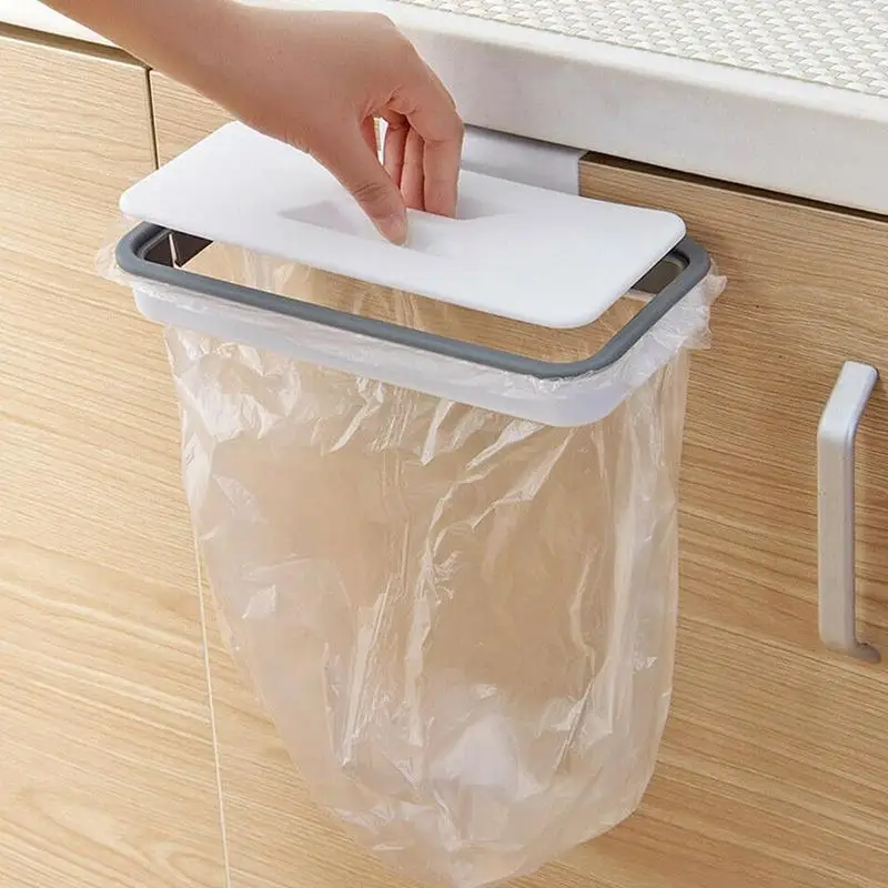 

Kitchen Garbage Cupboard Door Back Hanging Bag Cabinet Door Organizer Towel Holders Trash Bag Hanger Storage Shelf Cabinet Trash