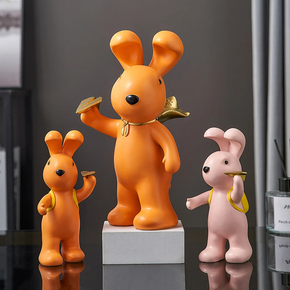 

Нордический Современный домашний декор, креативное украшение в виде кролика, домашнее украшение для гостиной, фигурки для интерьера, декор...