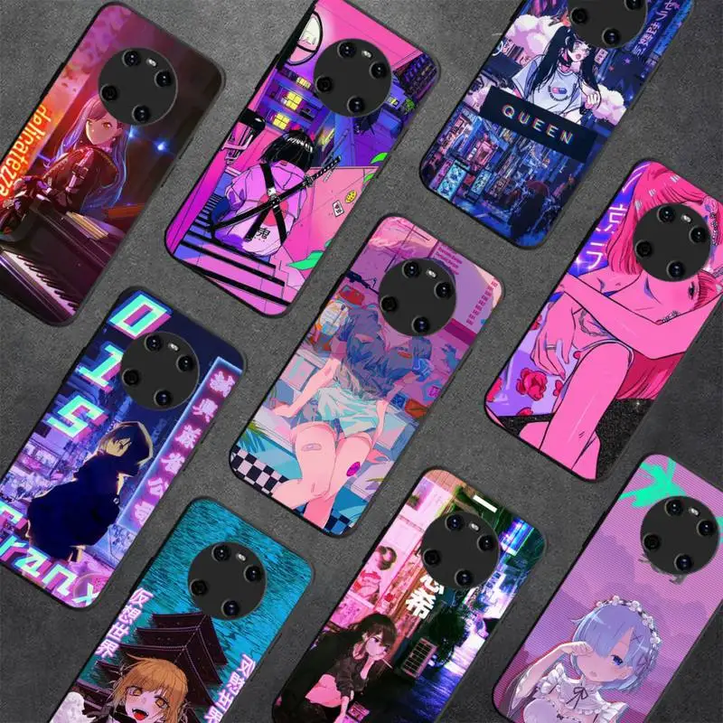 

Vaporwave Glitch Anime Phone Case For Huawei Y5 Y62019 Y52018 Y92019 funda case for 9prime2019