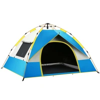 outdoor windproof double layer sun protection portable family travel inflatable beach camping tent