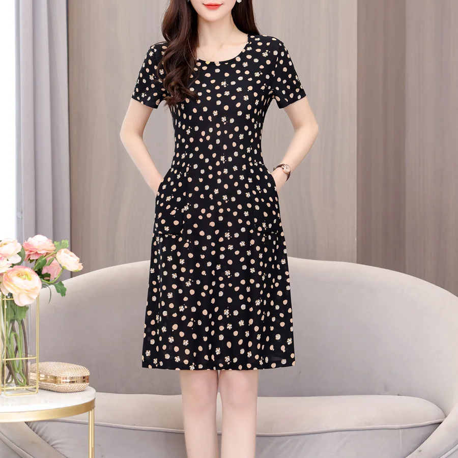 

Summer Womens midi dresses for women 2023 Casual print Retro Vintage Robe Vestidos Party plus size Dress clothes