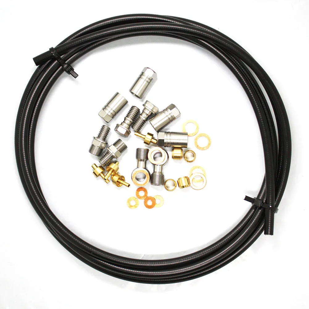 

Bike Bicycle Hydraulic Disc Brake Hose Oil Tube Banjo Connector Kit Mountain Road Bicycle Brake Hosing Cable Set 2.5m For Hope