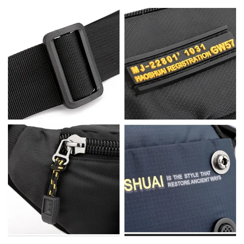 Men's Chest Bags Waterproof Multifunction Shoulder Bag Fashion Travel Sling Messenger Designer Waist Purse Male Women Female