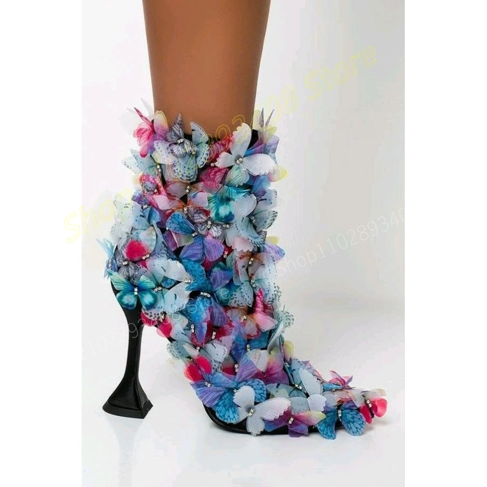 Женские ботильоны с бантом-бабочкой на высоком каблуке