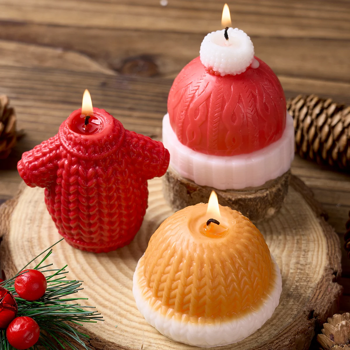 Силиконовая форма для вязаных свитеров и свечей рождественские украшения сделай