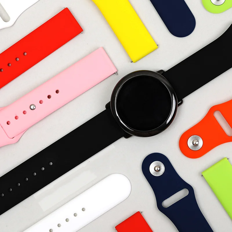 20/22mm Watch band For Samsung Galaxy watch 4/classic Active 2 44mm 42mm/46mm Gear S3 Silicone bracelet Huawei watch GT 2 strap