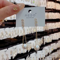 pearl tassel pendant south korean temperament long exaggerated earrings 2022 new tide for women earring daily jewelry gifts