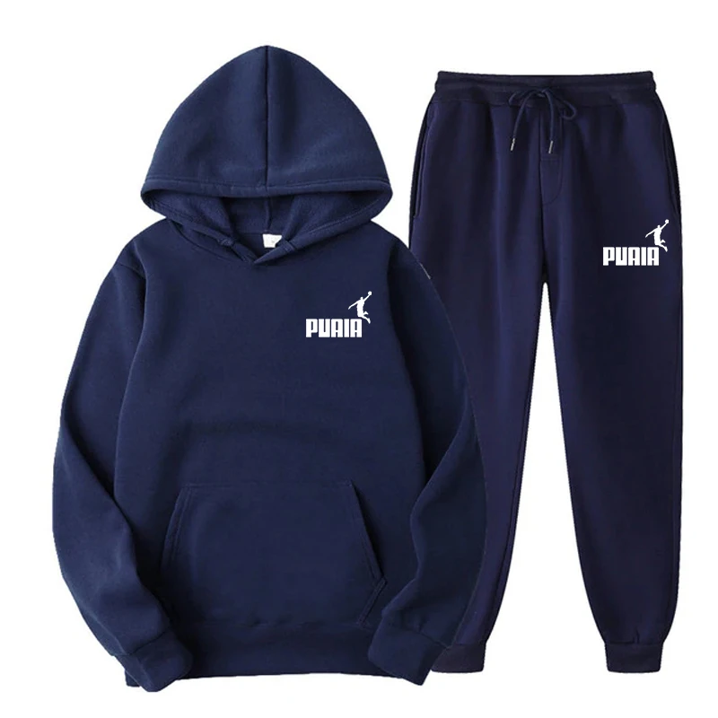 

Solid Color Men's Women's Hoodie Jacket Fashion Street Casual Sets Autumn Winter Fleece Sportswear + Pants 2022 Multicolor Suit