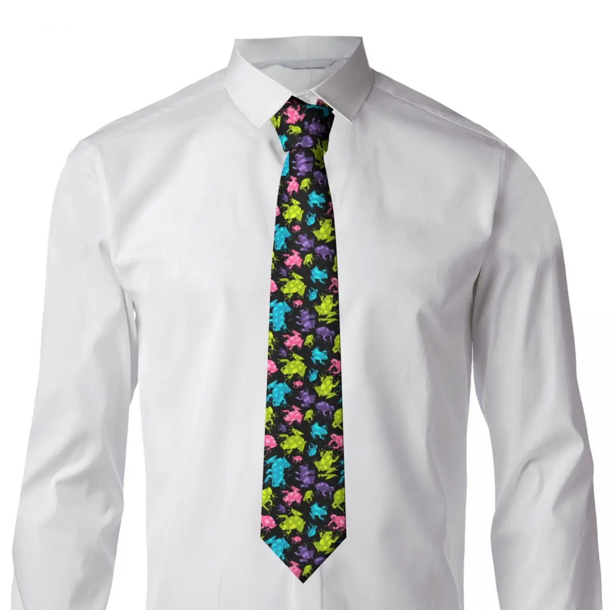 Разноцветный галстук-лягушка, акварельный брызговик, забавное животное, 8 см, модные галстуки для шеи, подарок, Мужская блузка, галстук